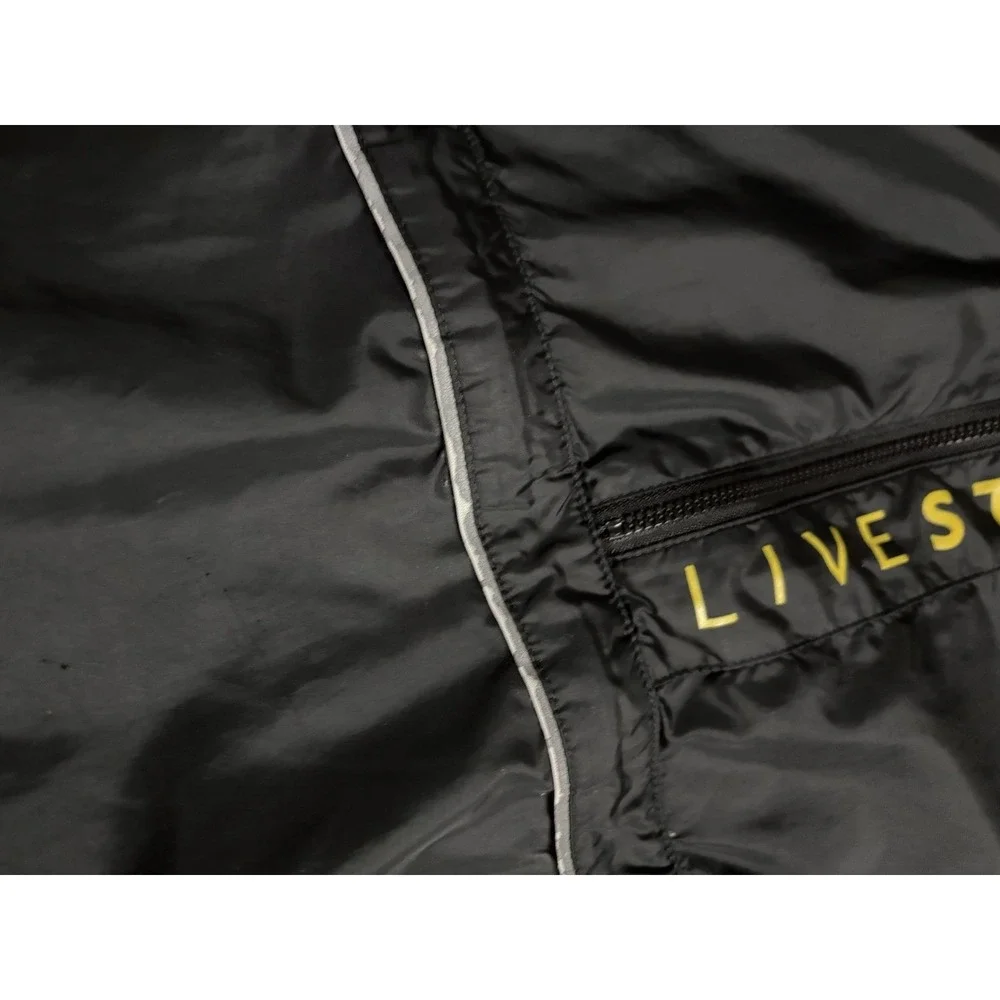 Nike Livestrong Black Yellow Windbreaker Womens Size‎ XXL Zip Up Jacket Hooded